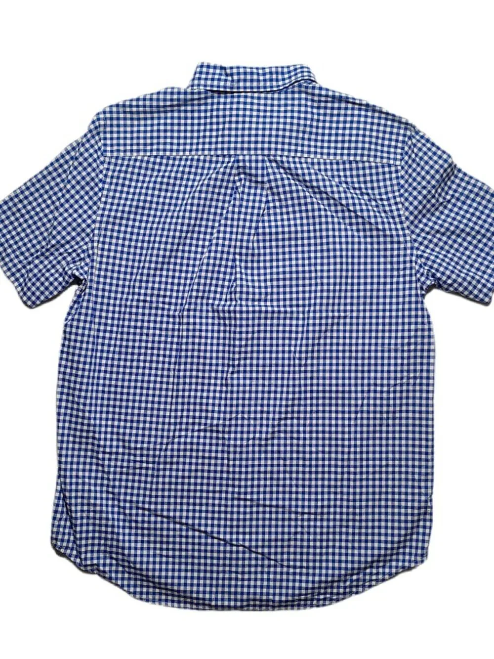 Ralph Lauren Polo Boys XL (18-20) Blue/White Button-Down Shirt Short Sleeve